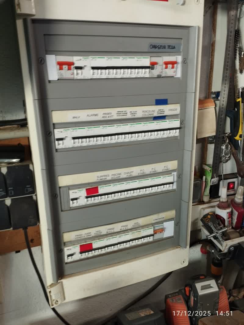 Cuadro eléctrico aceptable pero incompleto